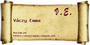 Váczy Emma névjegykártya