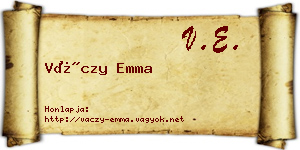 Váczy Emma névjegykártya