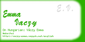 emma vaczy business card