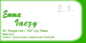 emma vaczy business card